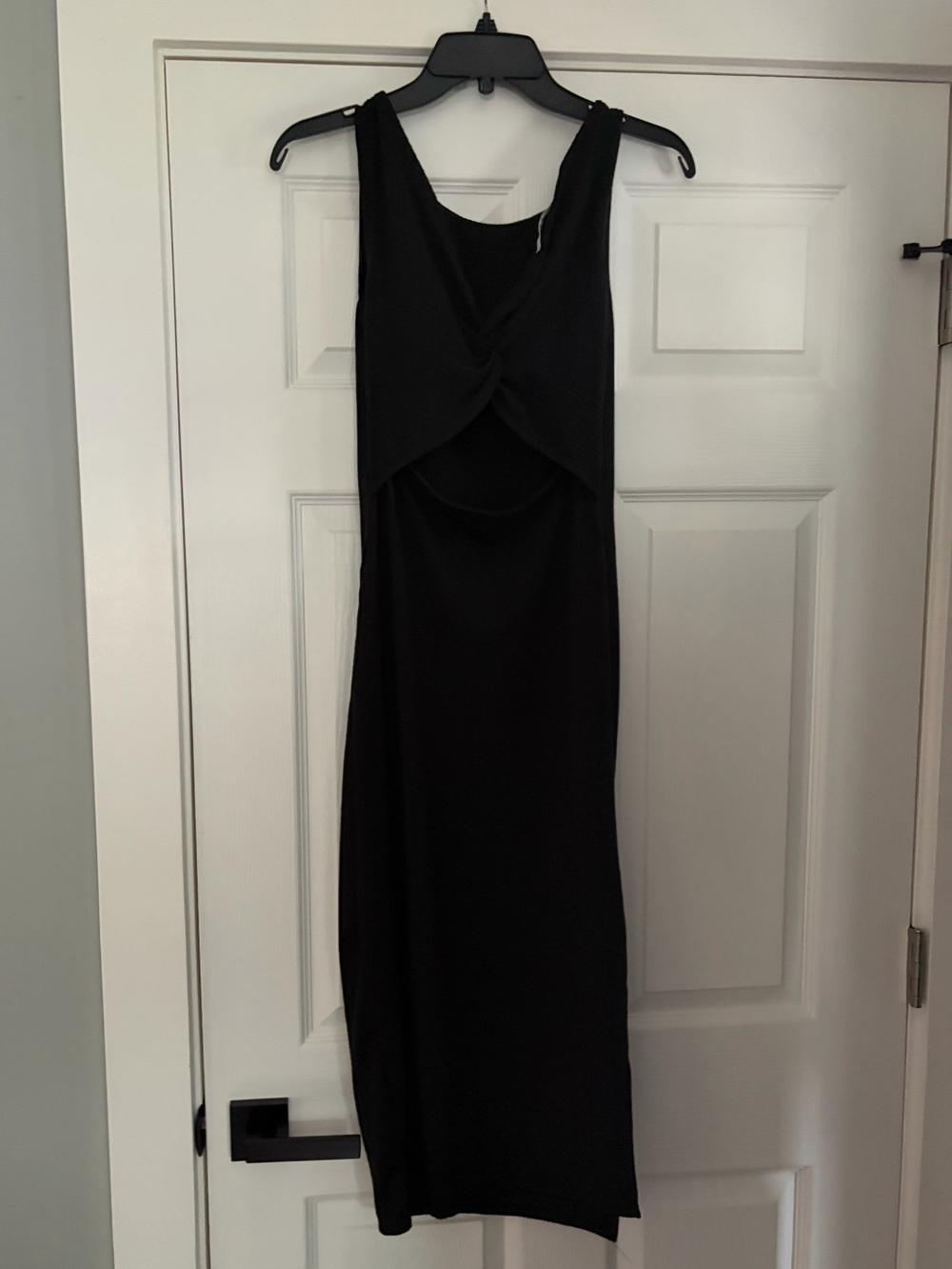 Sleek Black Sleeveless Maxi Dress with Side Slit